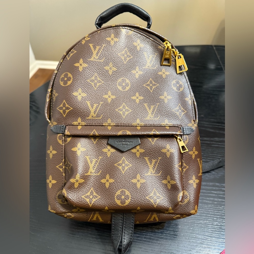 AUTHENTIC Louis Vuitton Brown Monogram Backpack- Palm Springs- MM - Picture 3 of 16